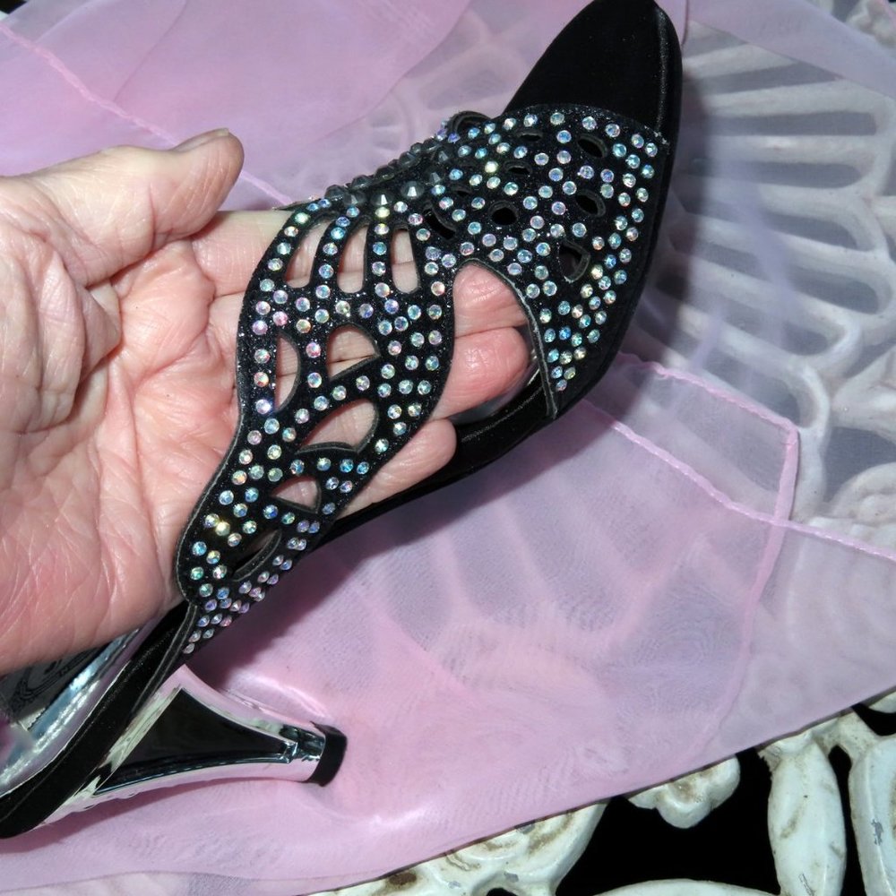 Slide In Heels • Open Toe • Open Back • Rhinestones! - Picture 2 of 7